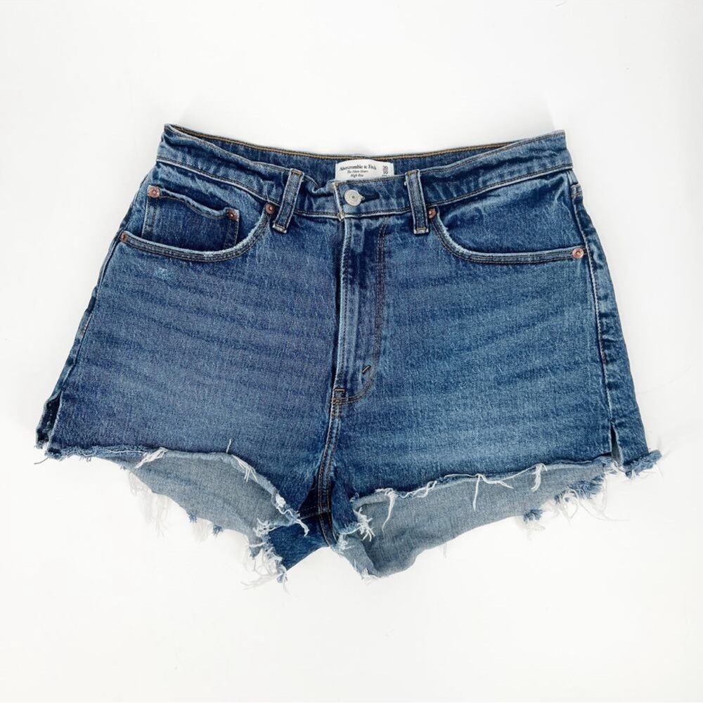 Abercrombie 'The Mom Short' High Rise Denim Cut-Off Shorts Size 30